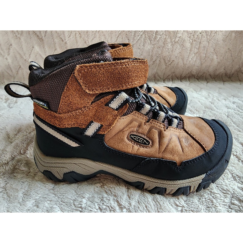 Keen Targhee Mid Waterproof Hiking Boots Kids Size 13 Brown Black